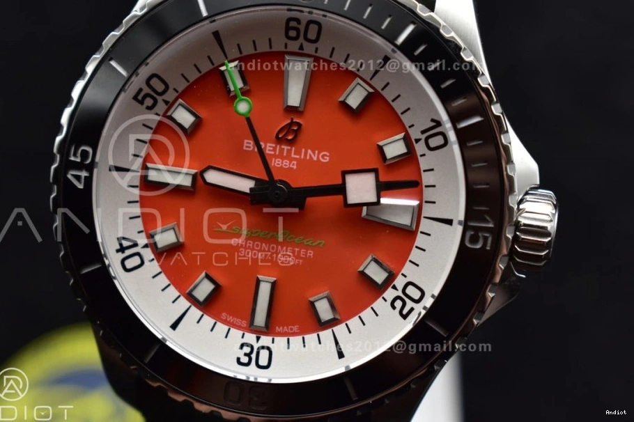 SS Rubber Best A2824 Automatic Dial on Orange Edition 42 Green 1:1 BLSF SuperOcean Strap 1113